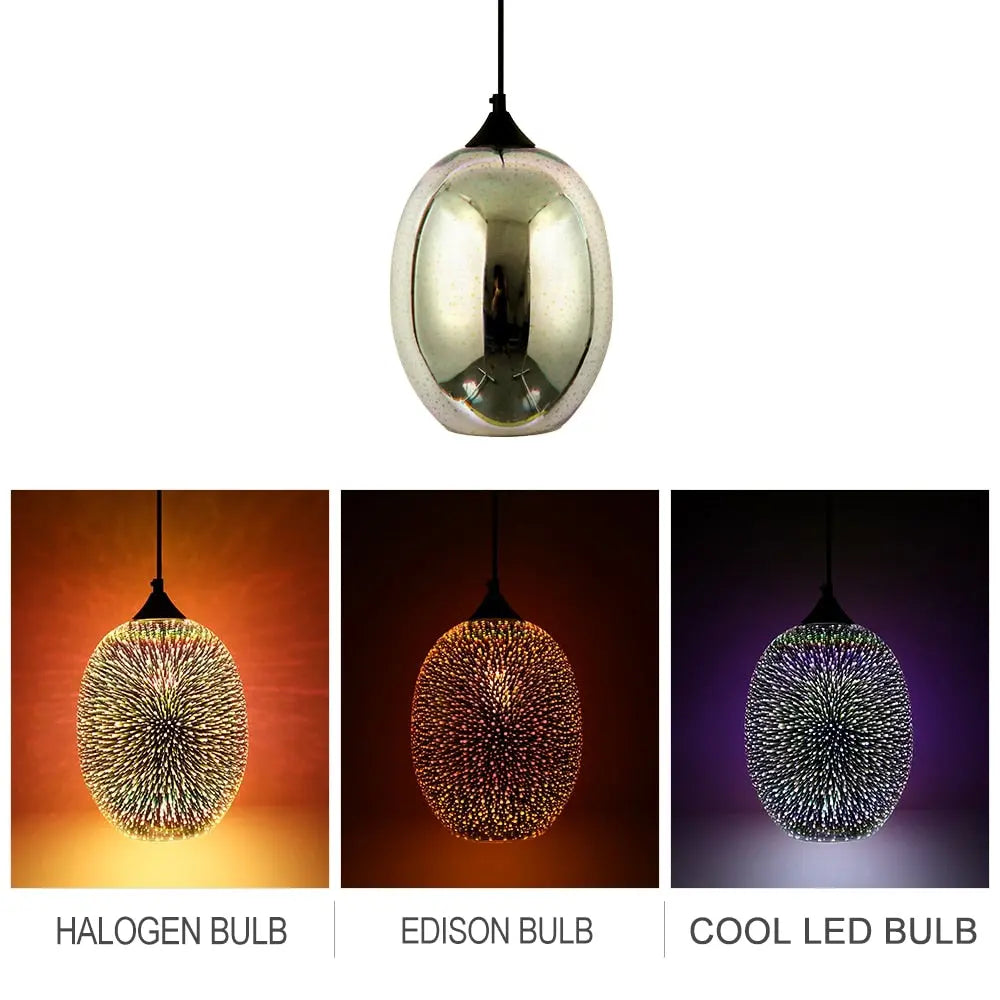 Modern 3D Colorful Pendant Lamp - C — alternate product view 3