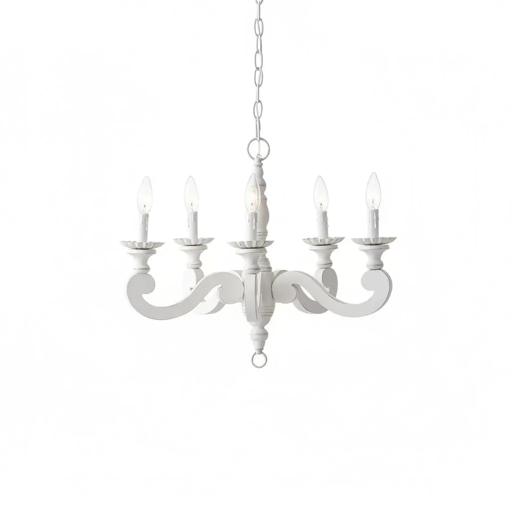 White Wood Chandeliers — alternate product view 1