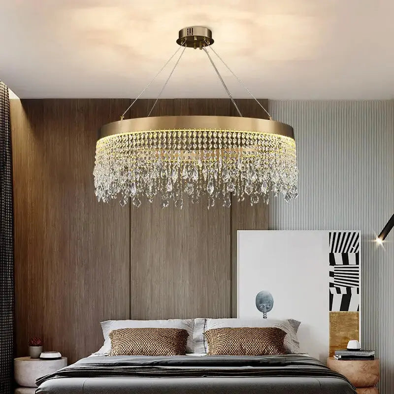 Luxury Crystal Hanging Light Round Chandelier — product view