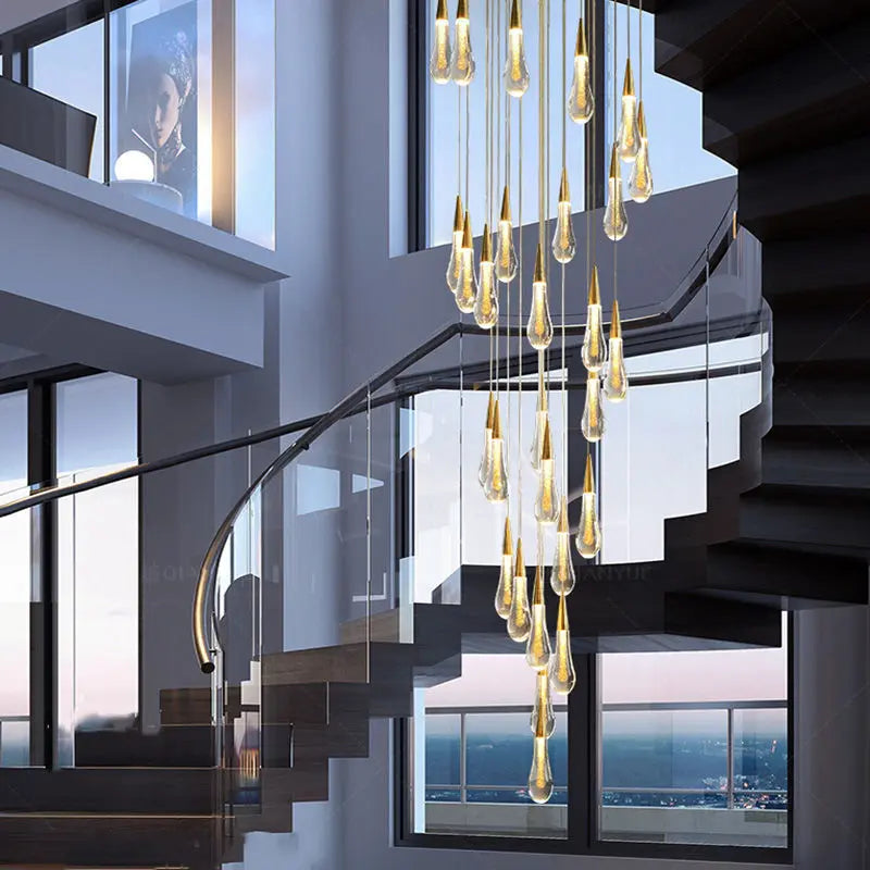 Modern Long Stair Chandelier — alternate product view 6