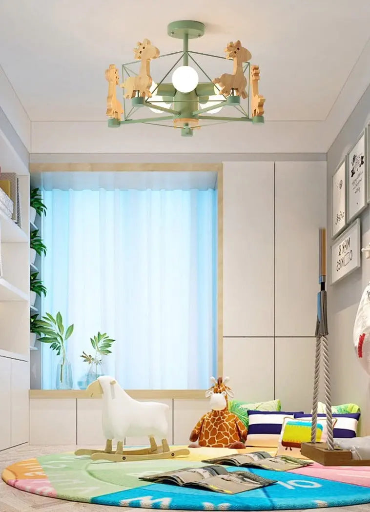 Wood Horse Kids Chandelier — alternate product view 15