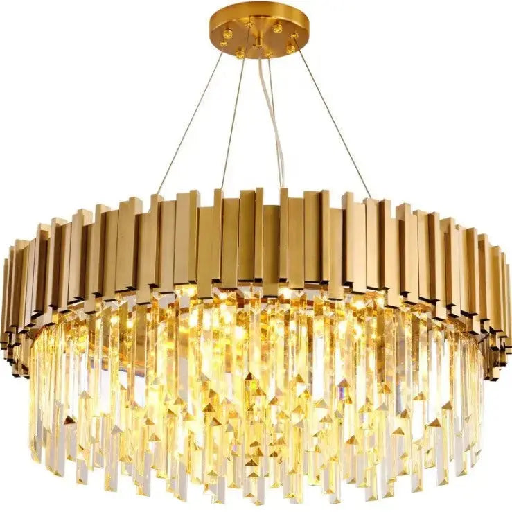 Modern Stainless Steel Luxury Crystal Chandelier — alternate product view 1
