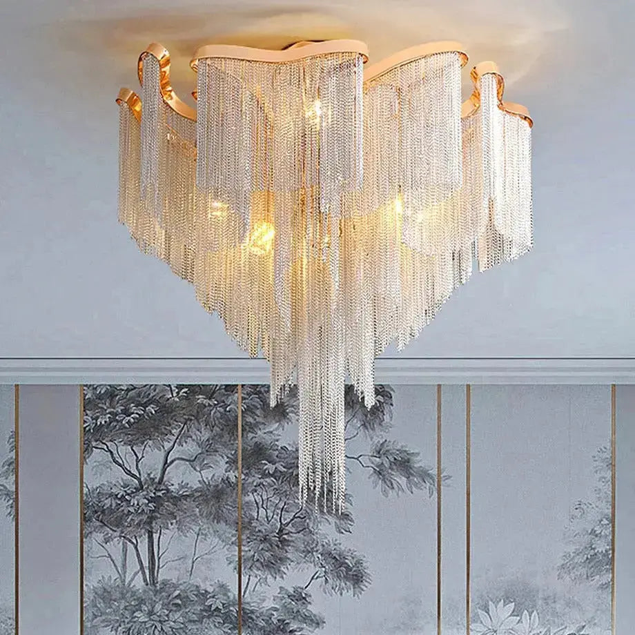 Modern Gold Tassel Decorative Chandelier — product view