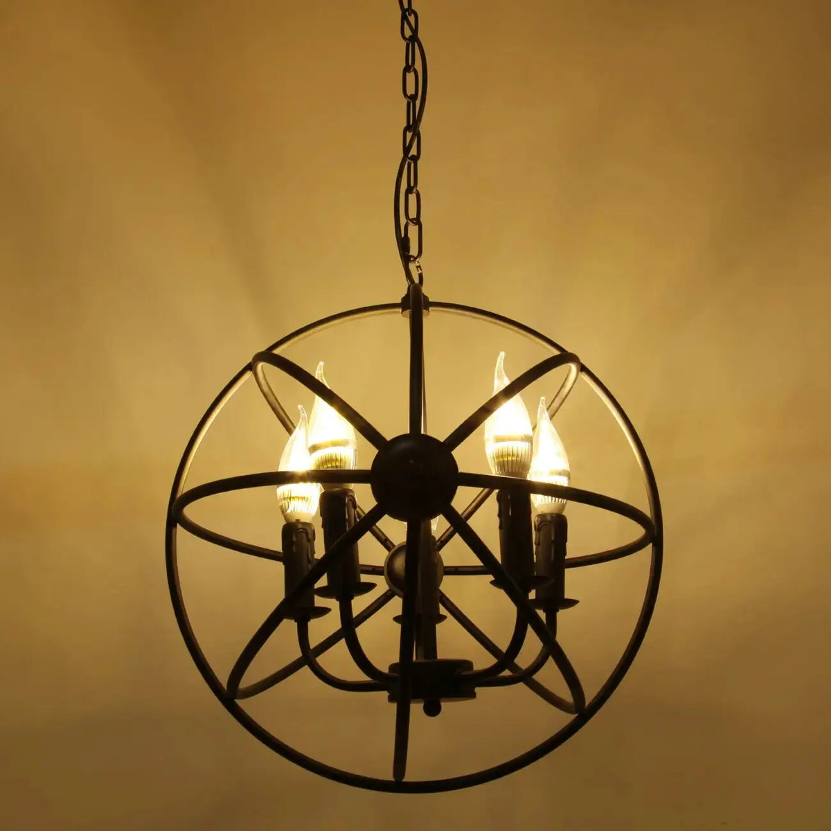 5 Light Unique Globe Chandelier — alternate product view 5