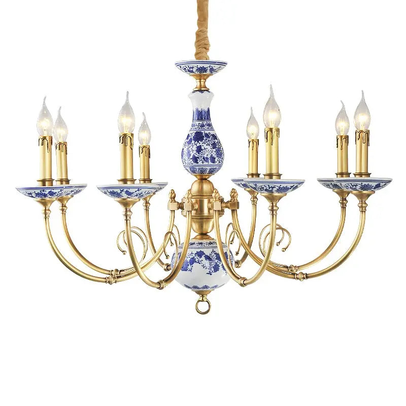Royal Blue & White Porcelain Chandelier — product view