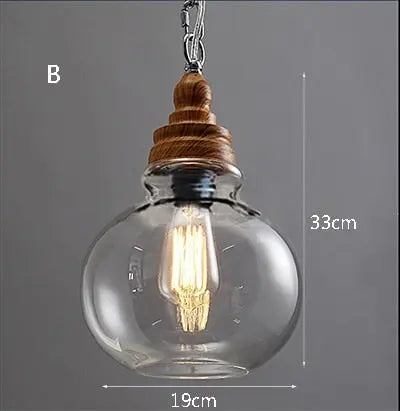 Creative Wood Single Head Pendant Lamp — alternate product view 1