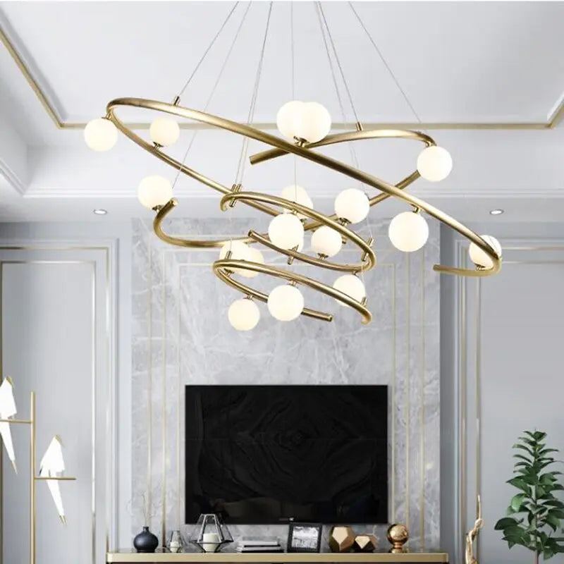 Post Modern Glass Circle Chandelier — alternate product view 8