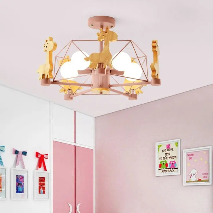 Wood Horse Kids Chandelier — alternate product view 4