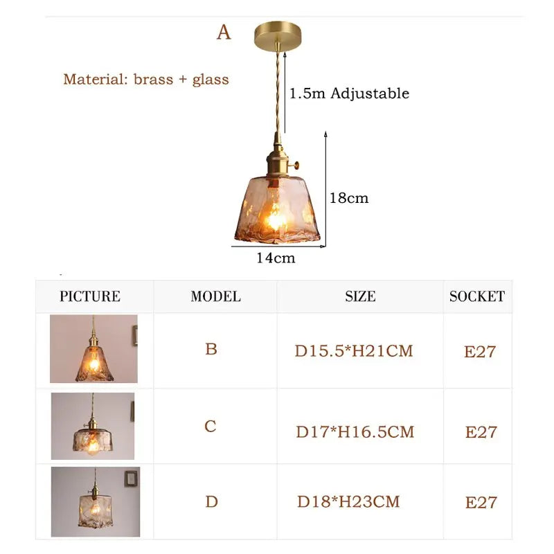 Modern Brass Glass Pendant Lights — alternate product view 9