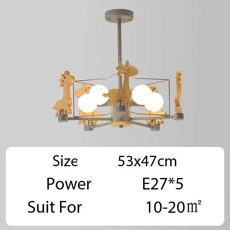 Wood Horse Kids Chandelier — alternate product view 9
