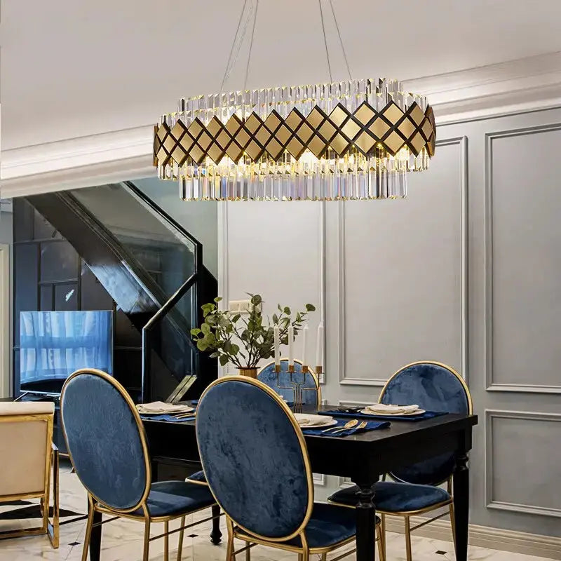 Modern Art Deco Crystal Chandelier — product view