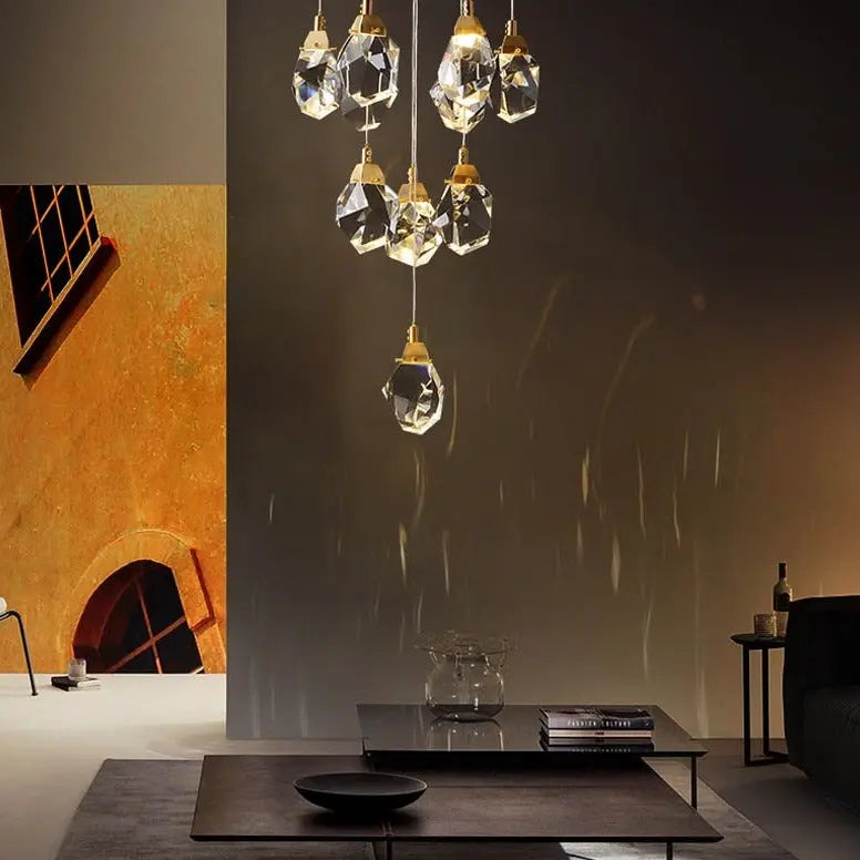 Luxury Long Diamond Crystal Ball Chandelier — alternate product view 9
