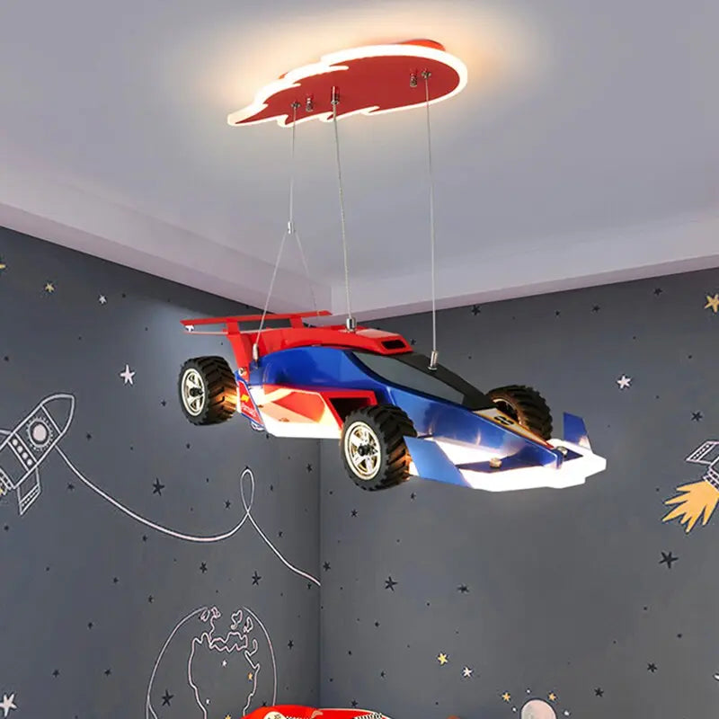 Kids Bedroom Decorative Race Car Chandelier — alternate product view 2