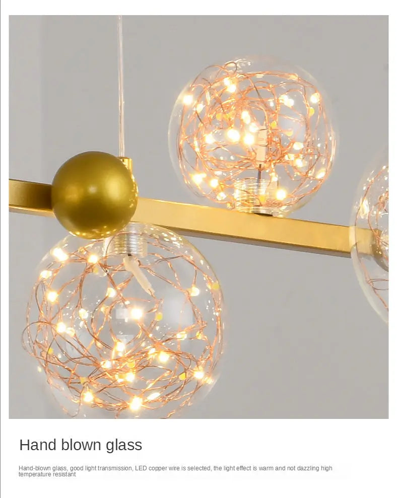 Nordic Glass Ball Led Modern Pendant Chandelier — alternate product view 9