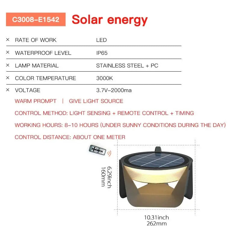 Solar LED Fence Gate Pillar Head Lamp Outdoor — alternate product view 6