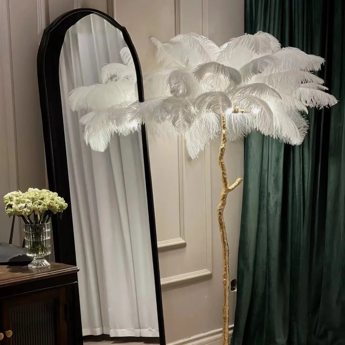 Luxury Modern Ostrich Feather Floor Lamp — alternate product view 9