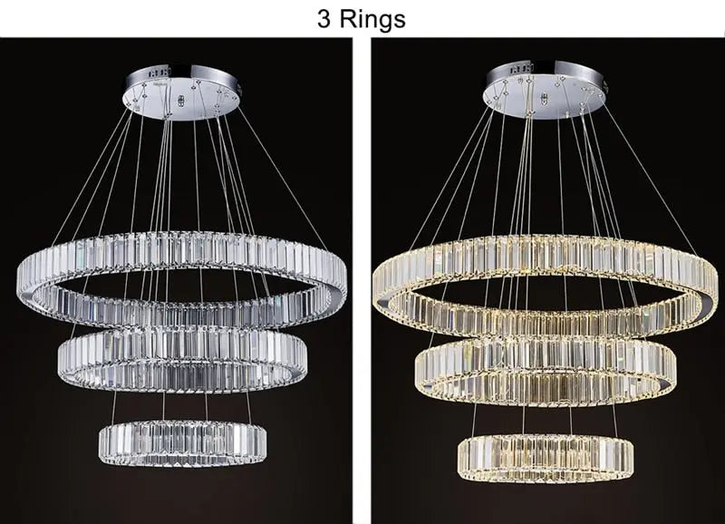 Luxury Modern Ring Crystal Chandelier - Chrome — alternate product view 6