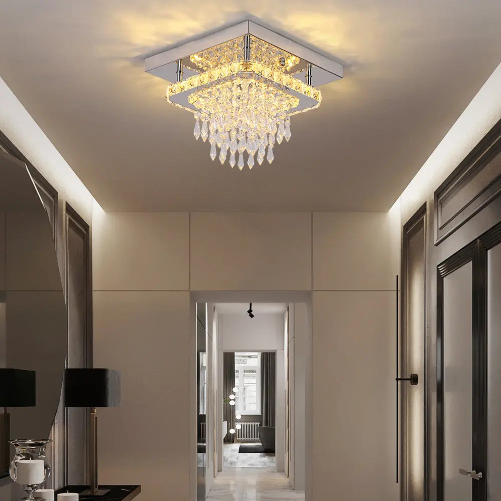 Modern Square Raindrop Ceiling Chandelier — alternate product view 6