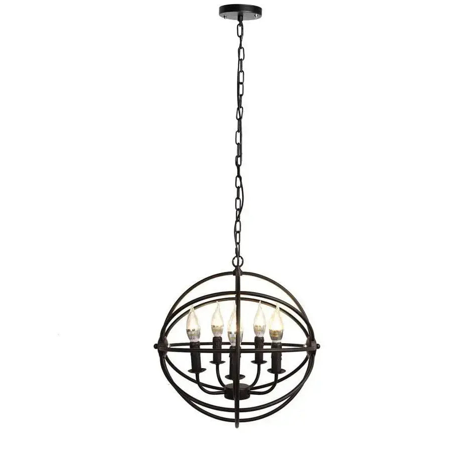 5 Light Unique Globe Chandelier — alternate product view 1