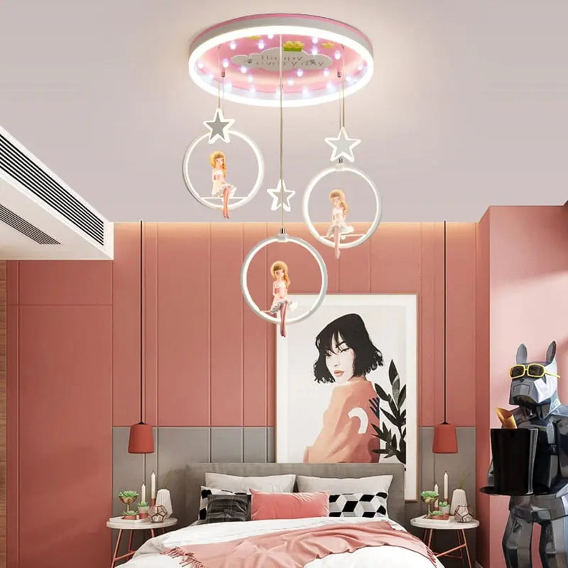 Nordic Girl Bedroom Decor Ceiling Chandelier — alternate product view 3