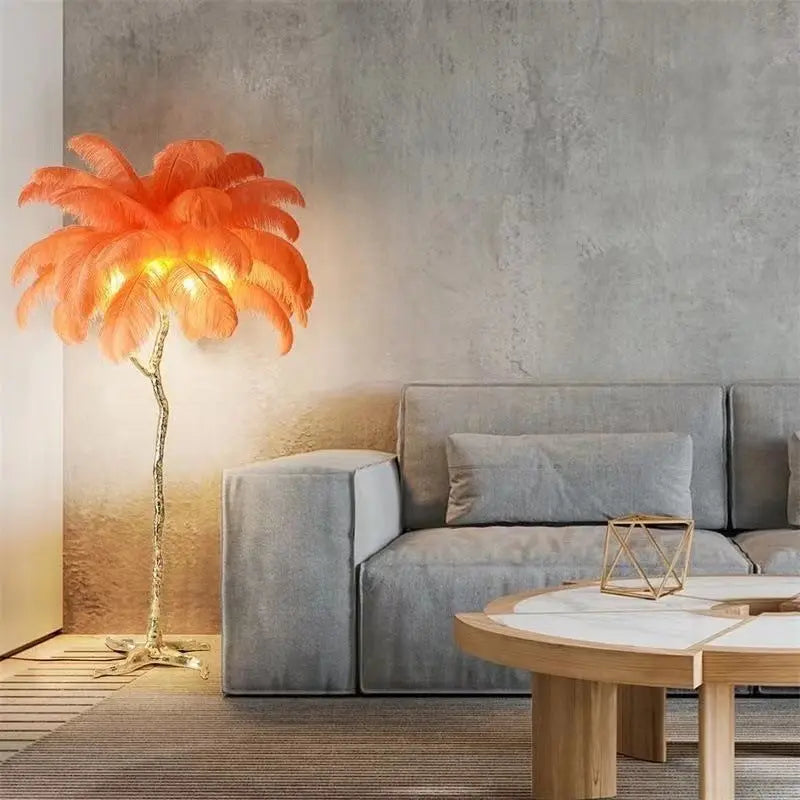 Luxury Modern Ostrich Feather Floor Lamp — alternate product view 3
