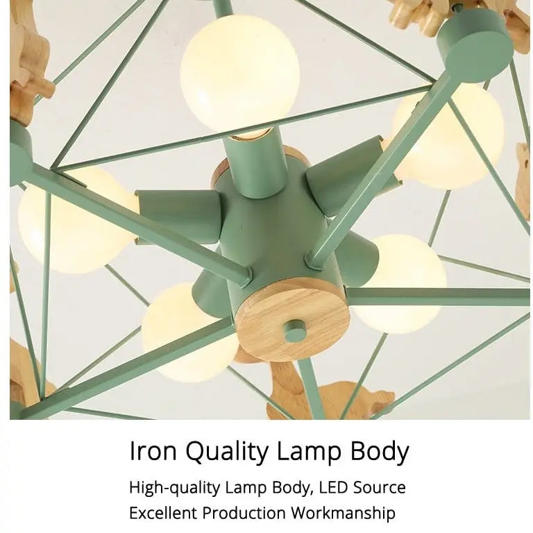 Wood Horse Kids Chandelier — alternate product view 6