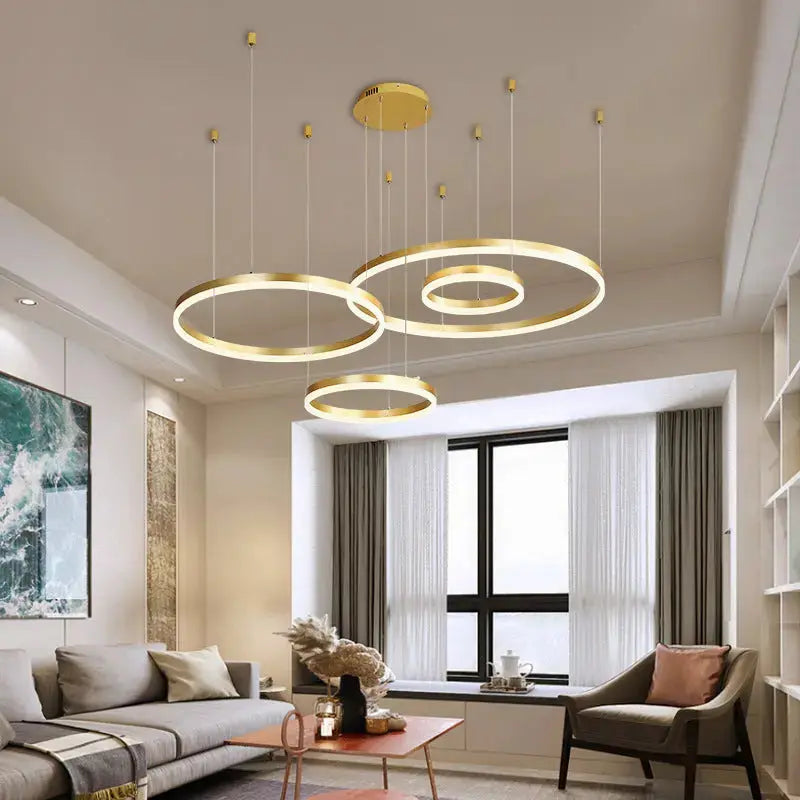 Art Deco Gold Shape Pendant Led Chandelier — alternate product view 3