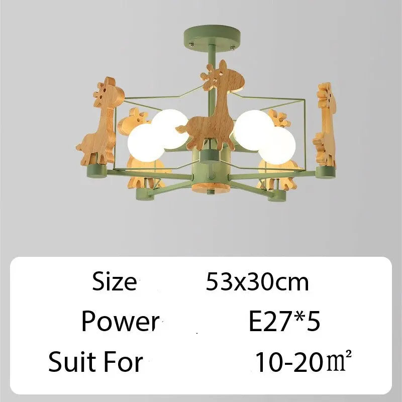 Wood Horse Kids Chandelier — alternate product view 11