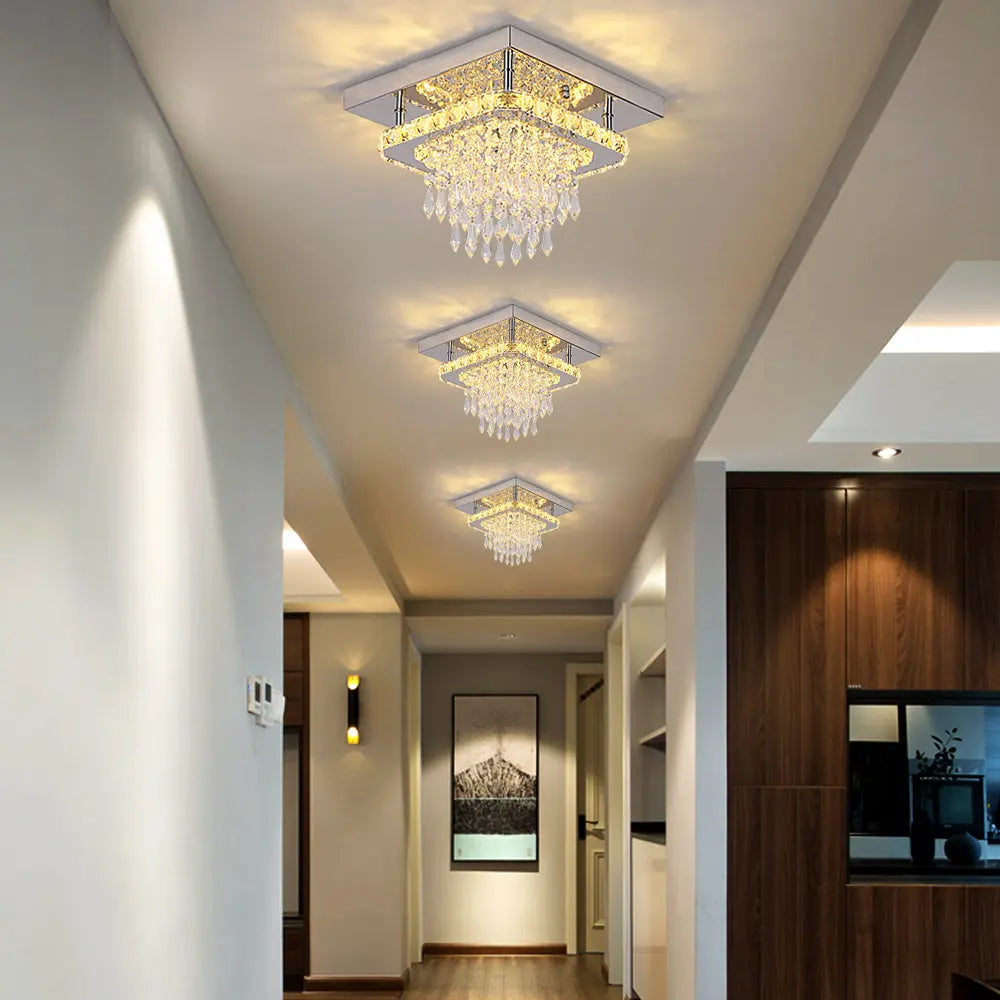 Modern Square Raindrop Ceiling Chandelier — alternate product view 10