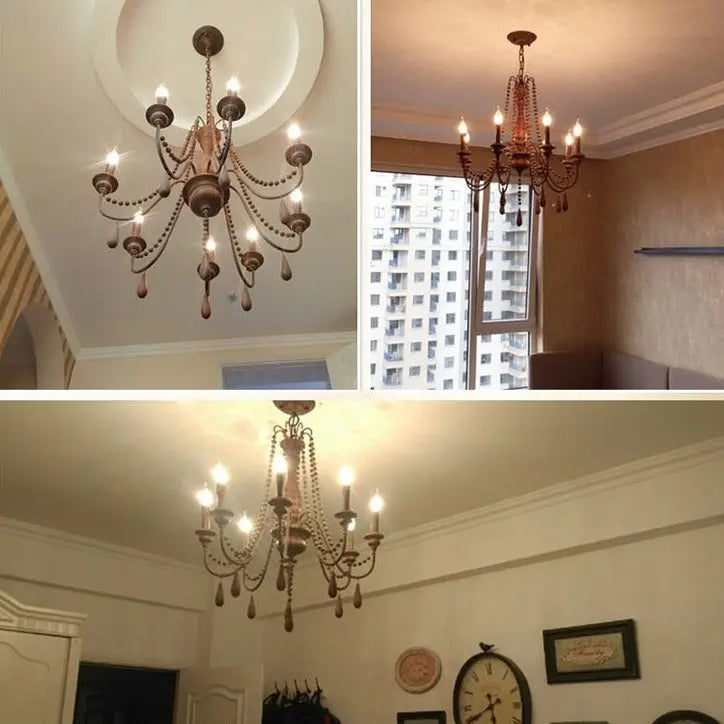 Vintage Wood Chandelier — alternate product view 3