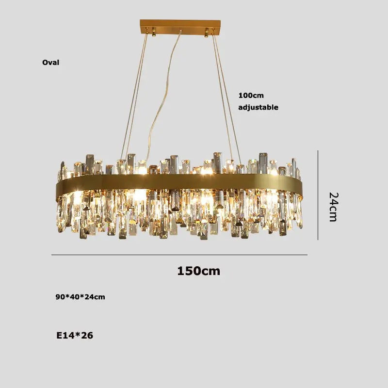 Crystal Oval Designer Chandelier — alternate product view 8