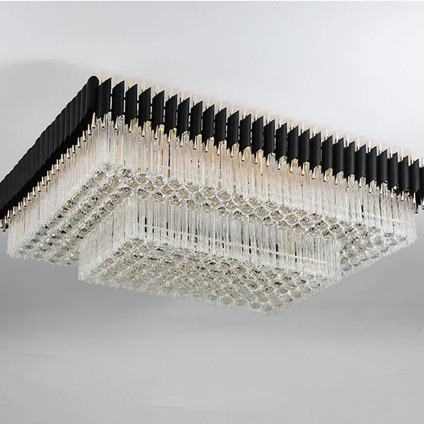 Rectangle Crystal Designer Ceiling Chandelier — alternate product view 3