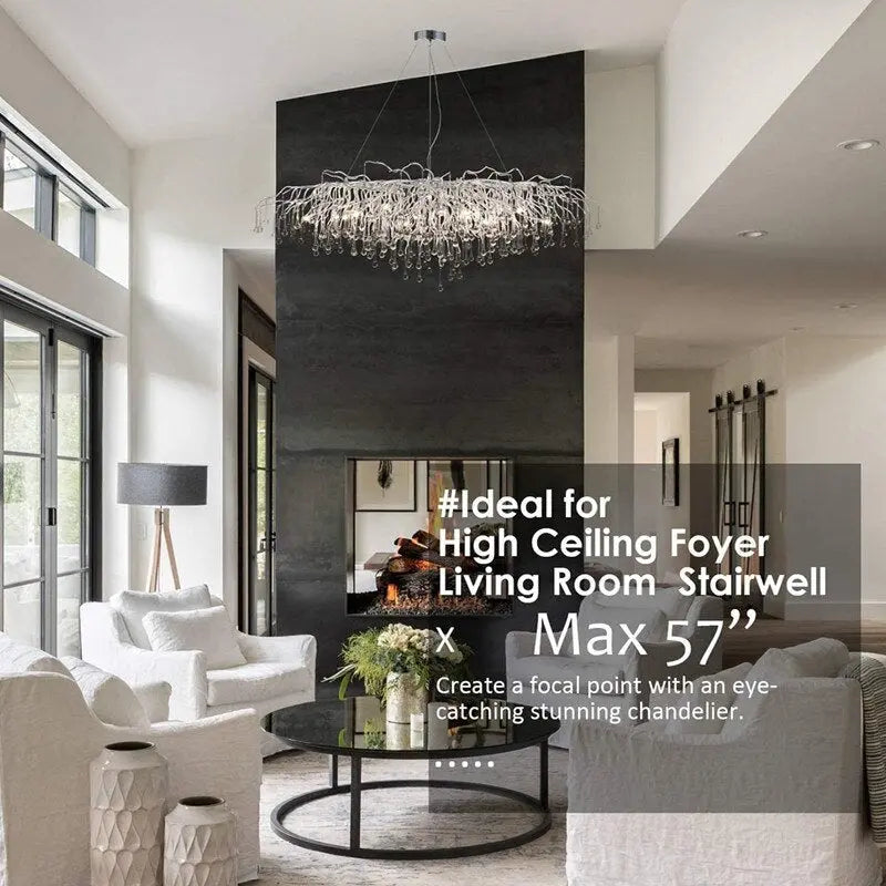 Luxury Chrome Raindrop Chandelier — alternate product view 2