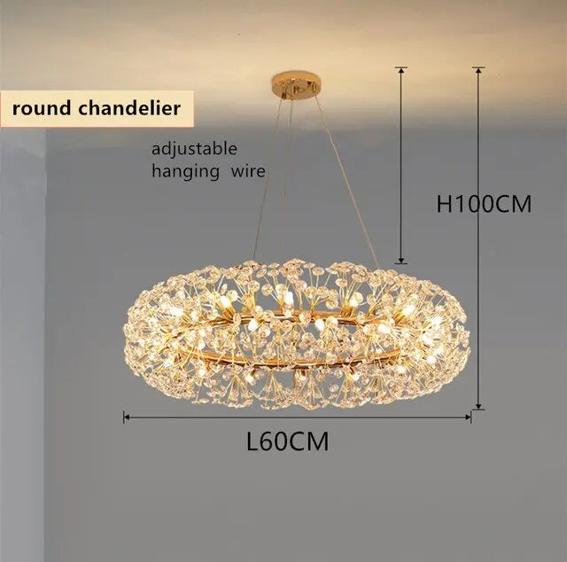Gold Luxury Circular Chandelier — alternate product view 9