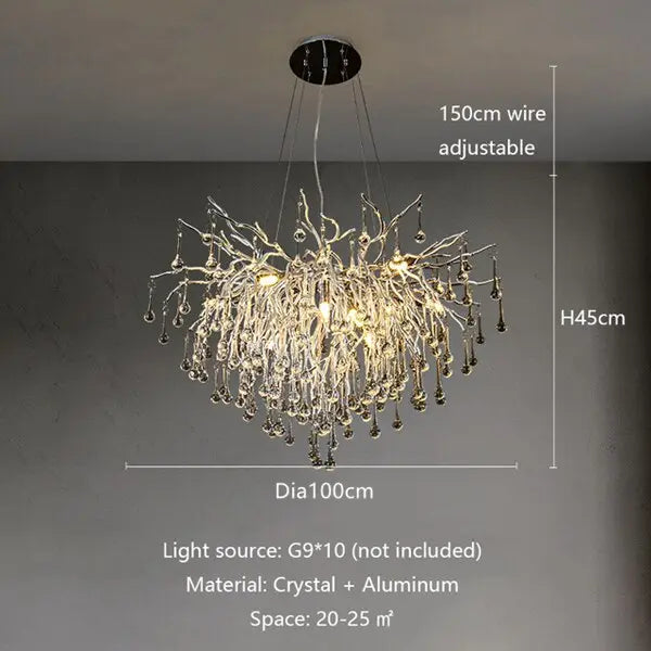 Luxury Chrome Raindrop Chandelier — alternate product view 7
