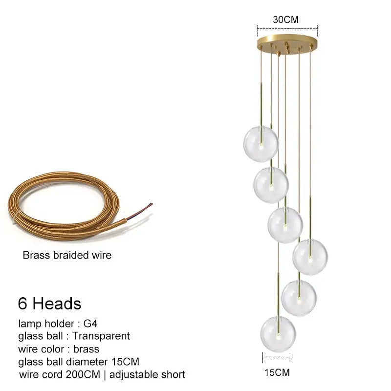 Modern Luxury Glass Ball Chandelier — alternate product view 11