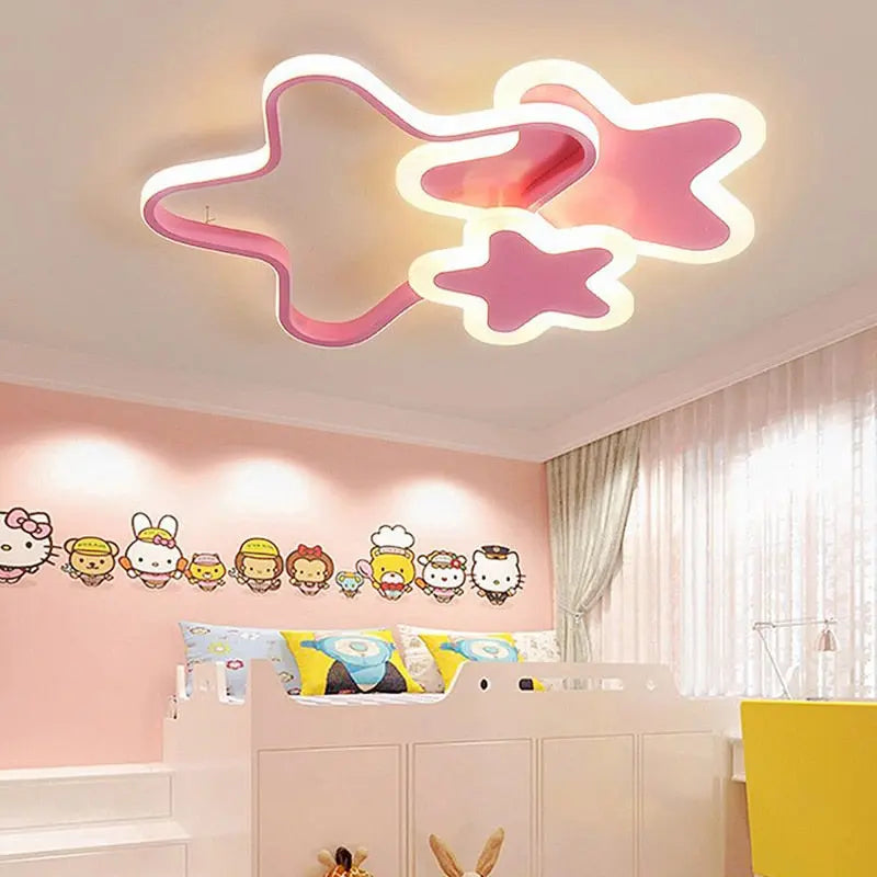 Ceiling Chandelier Star Shape Girls Room — alternate product view 2