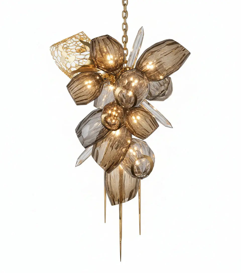 Modern Luxury Villa Glass Chandelier — alternate product view 1