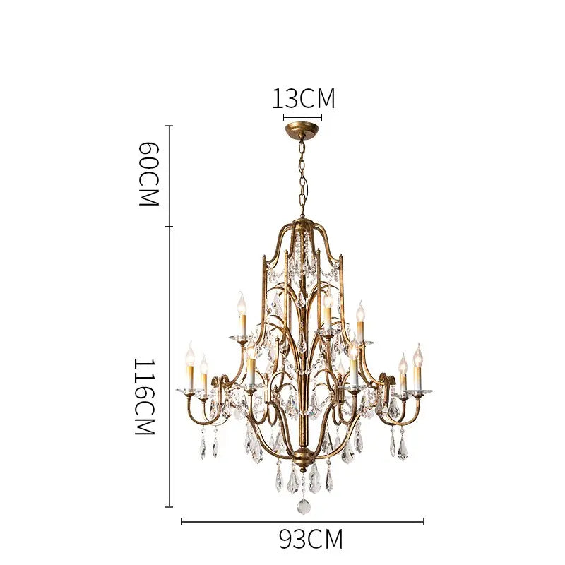 Retro Gold Crystal Chandelier — alternate product view 10