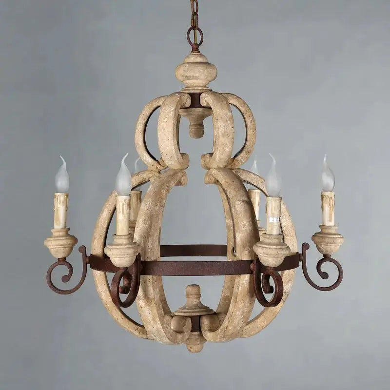 Rustic Wood Chandelier — alternate product view 6