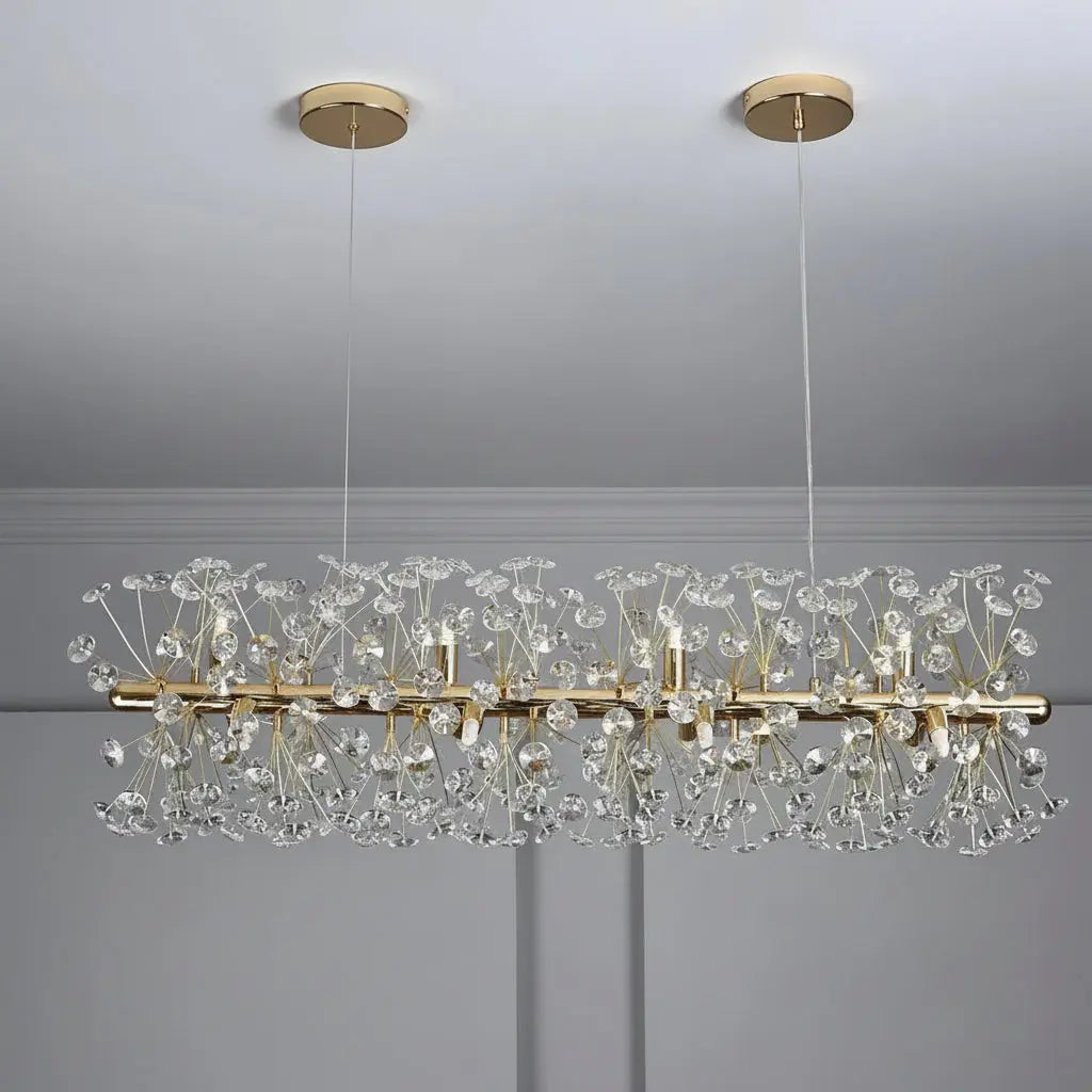 Gold Luxury Crystal Long Chandelier — alternate product view 4