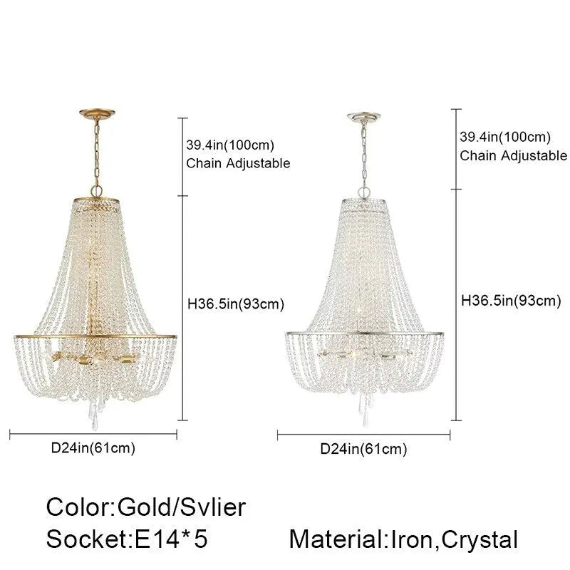 French Hanging Crystal Chandelier — alternate product view 6