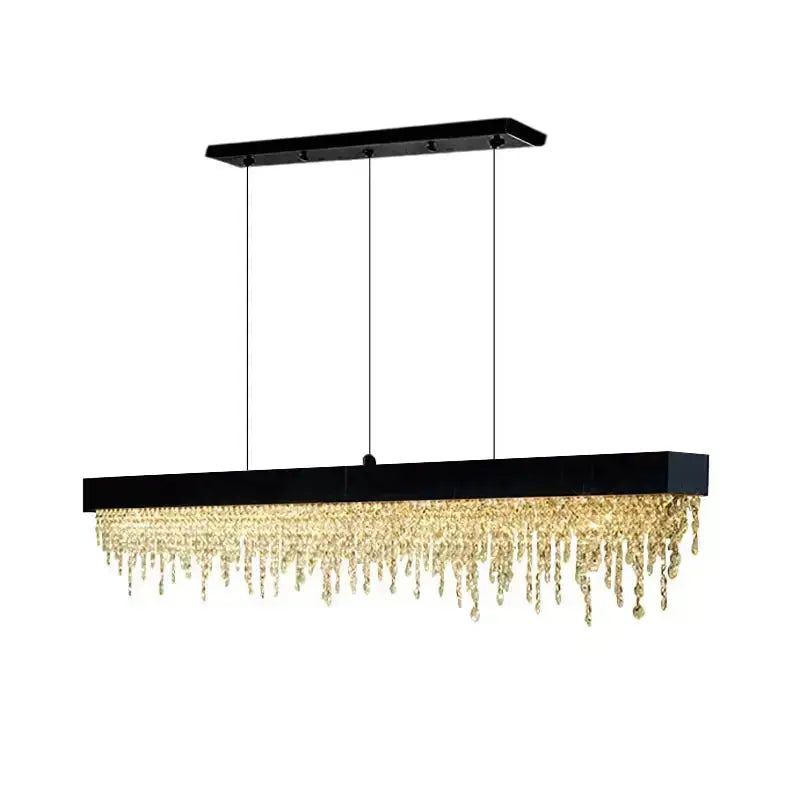 Modern Crystal Rectangle Chandelier — alternate product view 1