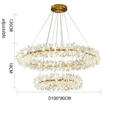 New Luxury Crystal Flower Chandelier — alternate product view 14