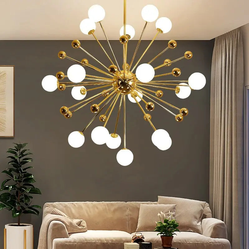 Modern Sputnik Glass Ball Chandelier — alternate product view 3