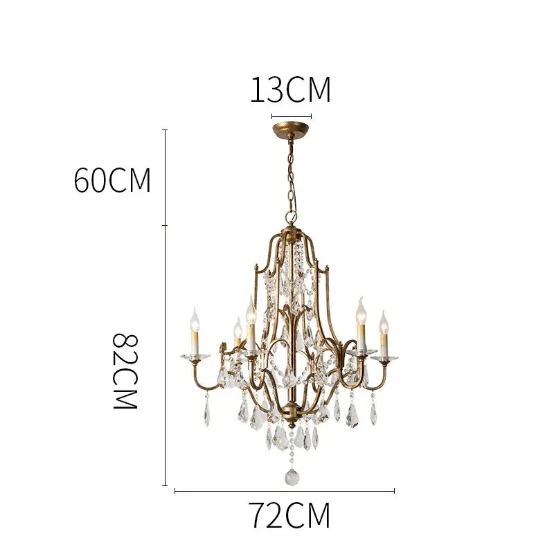 Retro Gold Crystal Chandelier — alternate product view 9