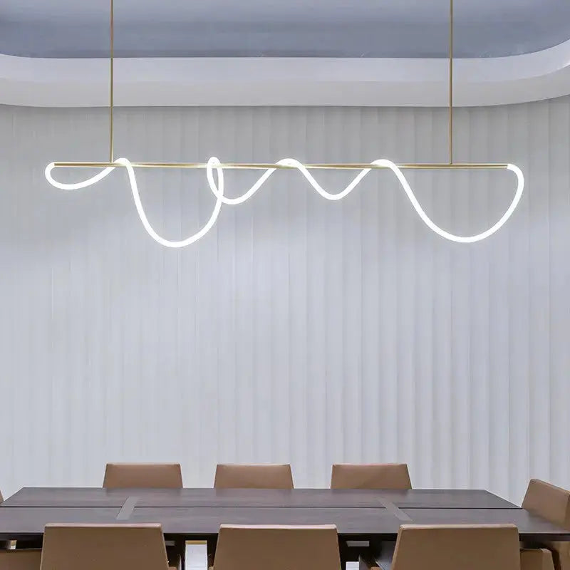 Modern Long Hose Led Chandelier - Brass — product view