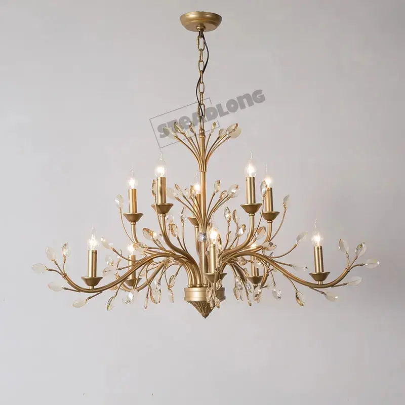 Modern Crystal Branch Chandelier - Amber — alternate product view 4