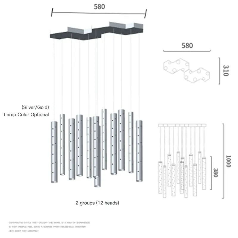 Luxury Modern Hanging Chandelier — alternate product view 13