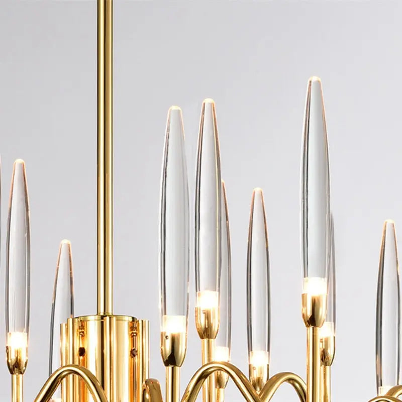 Luxury Nordic Tree Branch Candle Shaped Designer Chandelier - Silver — alternate product view 9